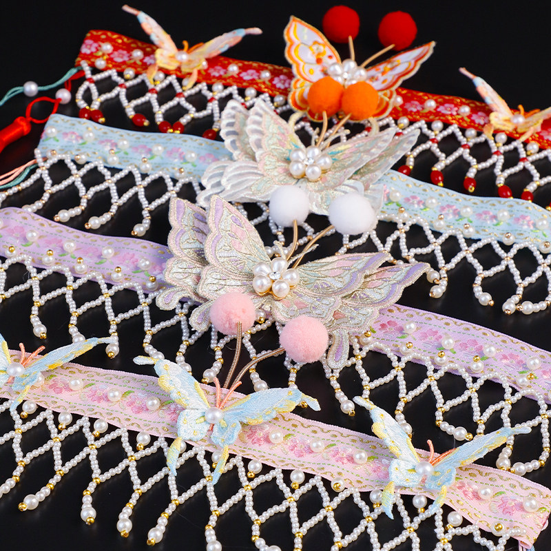 明晚清汉女款影楼拍摄戏曲风头饰古风抹额发带流苏发饰演出饰品女,淘宝优惠券,粉丝福利购,淘宝优惠卷