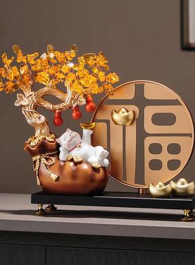 招财猫金元宝摆件福袋送朋友店铺公司前台客厅装饰品乔迁开 业礼