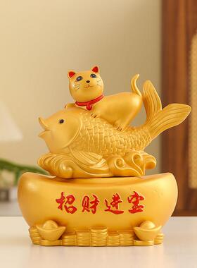 招财猫摆件乔迁开业礼物自动摇手店铺收银柜台前台玄关家居客厅装