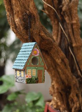 庭院花园布置装饰幼儿园摆件户外小鸟屋房子树挂保暖鸟窝繁殖挂窝