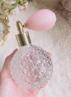 美优族 粉色法式菠萝气囊香水瓶 100ml分装瓶 空瓶 摆件玻璃瓶