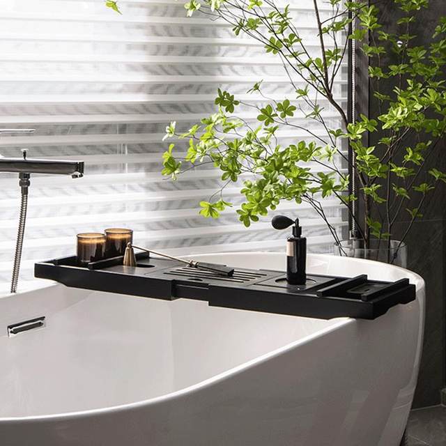 Model room, bathroom internet celebrity bathtub frame ornaments, bathroom cabinet, wash basin, soft decorations, wooden storage rack