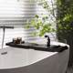 Model room, bathroom internet celebrity bathtub frame ornaments, bathroom cabinet, wash basin, soft decorations, wooden storage rack