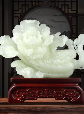 玉石摆件纯天然白菜客厅