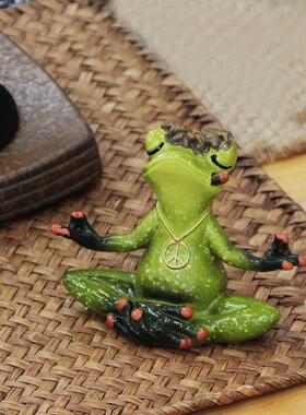 跨境树脂小青蛙花园摆件创意桌面装饰可爱生日礼物淄博琉璃工艺品