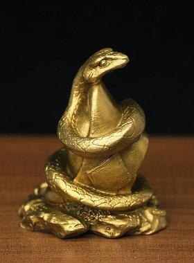 纯铜十二生肖三合贵人牛蛇鸡巳酉丑摆件家居风水用品12属相工艺品