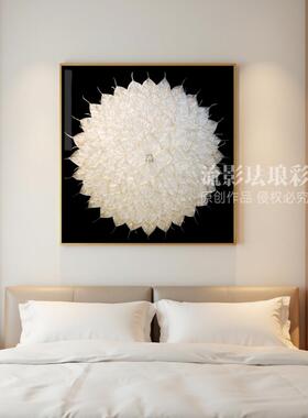 简约现代挂画珐琅彩画纯手工绘制菩提叶玄关卫生间卧室装饰画高级