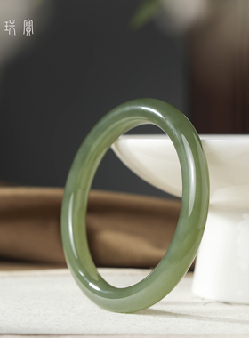 RJF【依翠】和田玉湖水绿手镯+深湖水+美人条+细条镯