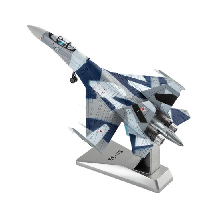 1:100 苏35模型 SU-35战斗机模型 SU35军事航模合金仿真飞机模型 - 图2
