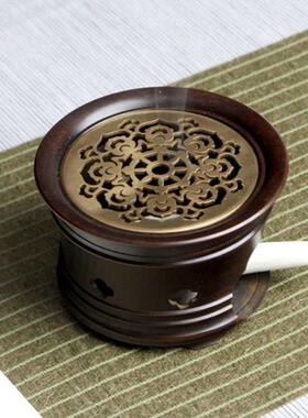 复古黄铜烤茶勺炒茶温茶炉加热茶叶茶炉蜡烛底座焙茶提香器烤茶器