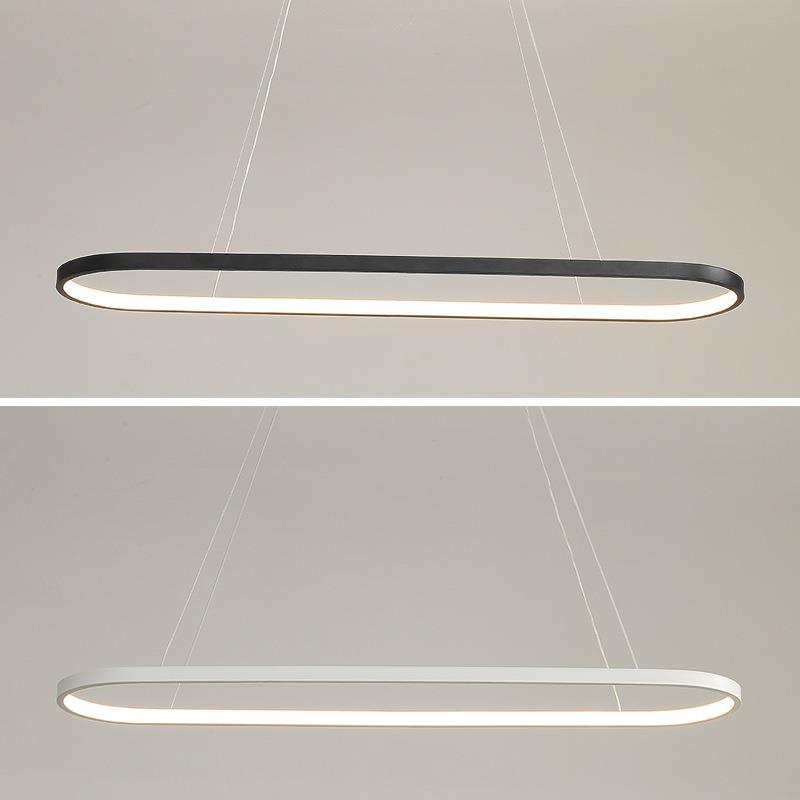 现代简约led餐厅吊灯极简饭厅服装店办公室灯具北欧餐桌长条线灯 - 图2