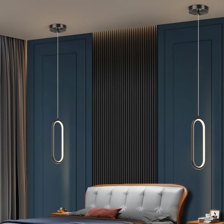 卧室床头吊灯现代简约极简设计师长吊线北欧客厅背景墙餐厅小吊灯 - 图2