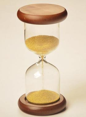 创意玻璃金珠沙漏计时器木质桌面摆件diy刻字生日礼物送女友男生