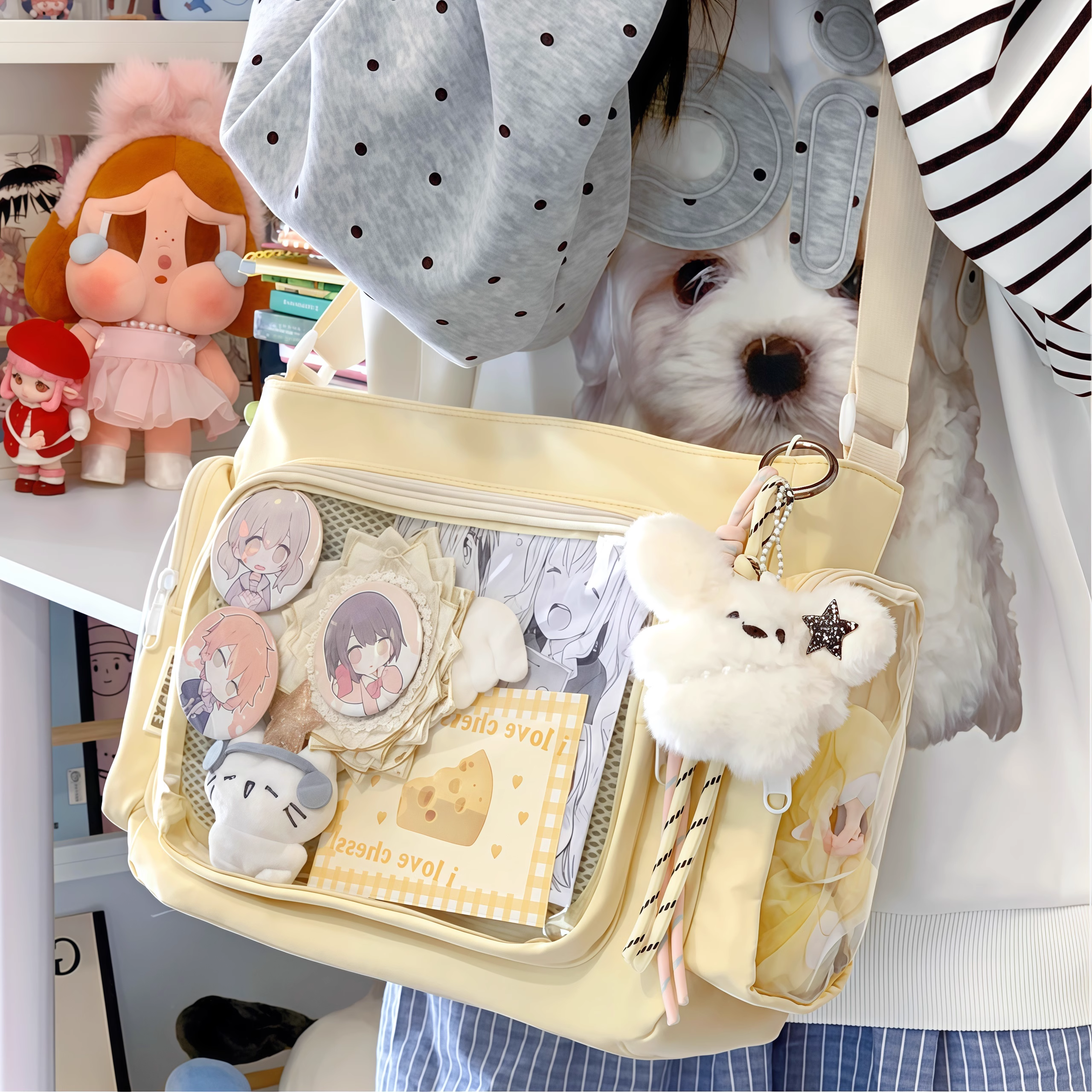 痛包二次元大容量高颜值补习袋女学生日常吧唧包包手提提包送扎板,淘宝优惠券,粉丝福利购,淘宝优惠卷