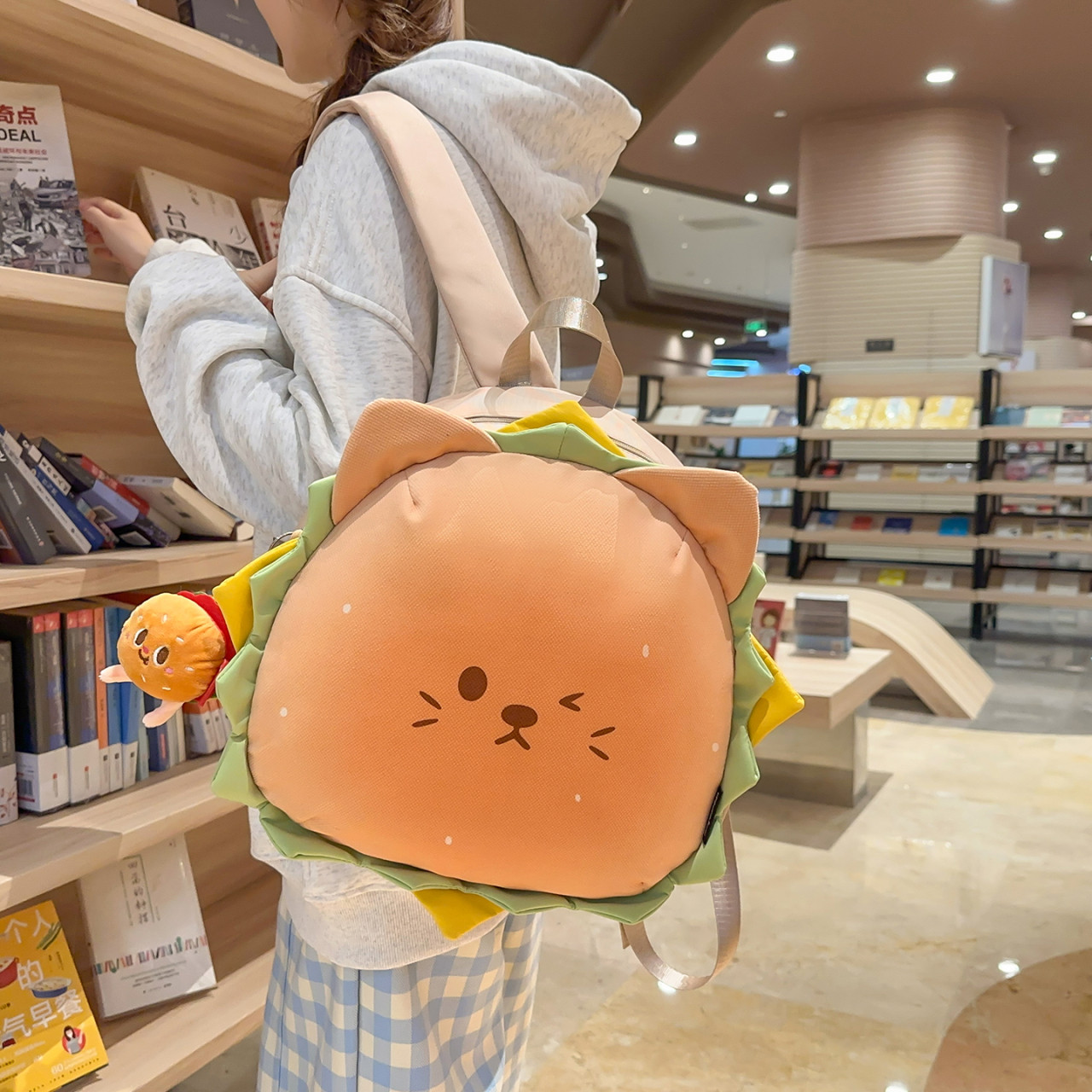 幼儿园女孩书包可爱搞怪汉堡双肩包高颜值小学生轻便外出小背包女,淘宝优惠券,粉丝福利购,淘宝优惠卷