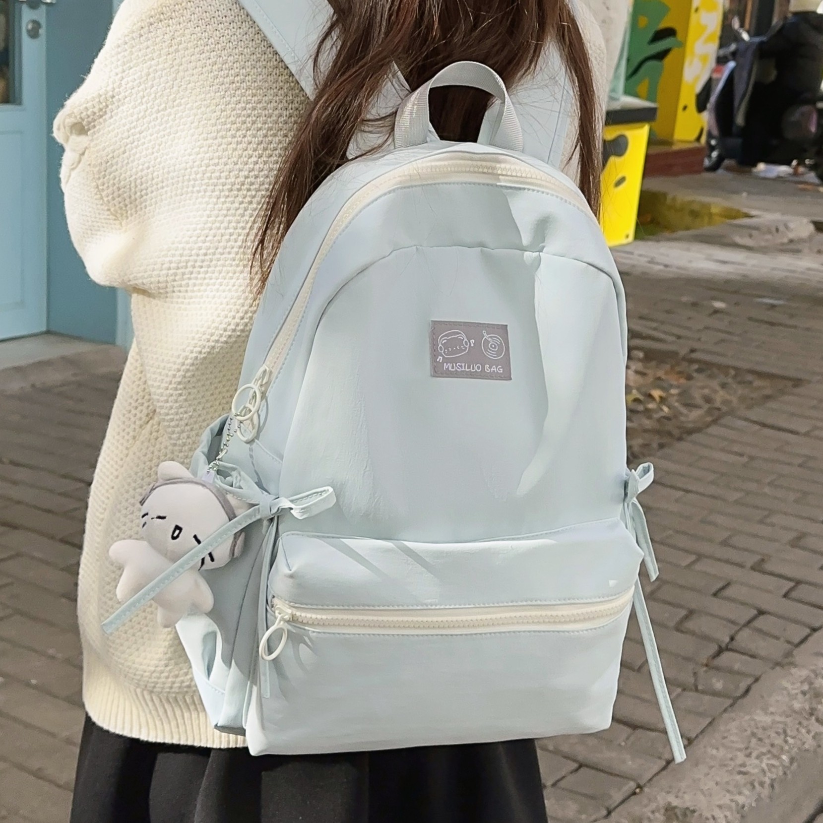 双肩包女旅游轻便高颜值简约韩系纯色百搭通勤学生小背包书包,淘宝优惠券,粉丝福利购,淘宝优惠卷