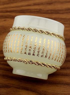 玉石黄铜净水杯观音杯圣水杯供水杯供佛杯家用贡杯佛堂佛杯白酒