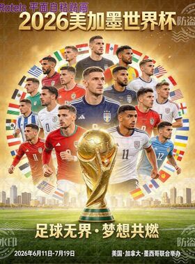 2026世界杯足球宣传贴纸体彩店餐