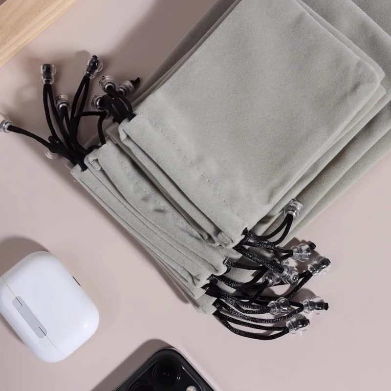 萨威奥充电宝收纳袋绒布保护套适用小米罗马仕移动电源耳机数据线防尘束口硬盘袋迷你数码配件包手机袋子便携