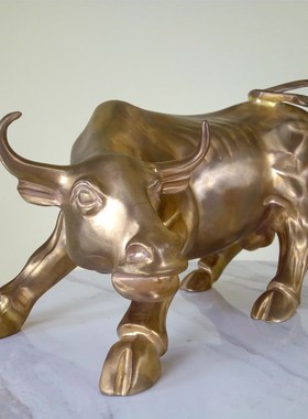 牛气冲天铜摆件艺术家居饰品轻奢电视柜酒柜玄关创意客厅吉祥礼物