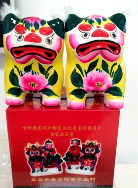 高密泥塑泥老虎中国风传统手工艺品摆件泥叫虎中国特色礼品送老外