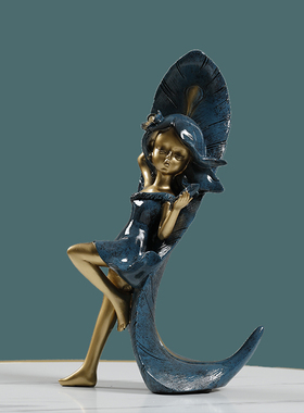 美式羽毛少女创意摆件客厅酒柜红酒架葡萄酒架子酒托家居饰品礼物