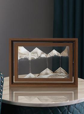 木框款流沙画摆件 乔迁新居礼客厅酒柜桌面家居前台 相框工艺品