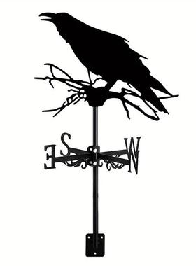 飞机牛乌鸦打高尔夫的男人铁艺风向标工艺品摆件户外花园装饰