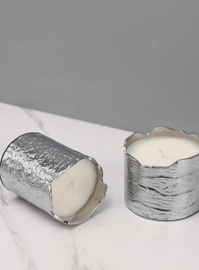 欧式轻奢树纹金属香薰蜡烛摆件客厅餐厅卧室酒店样板房家居装饰品