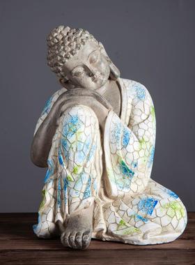 景观小号花园佛像摆件新中式佛像装饰品微景观摆件配件禅意东南亚