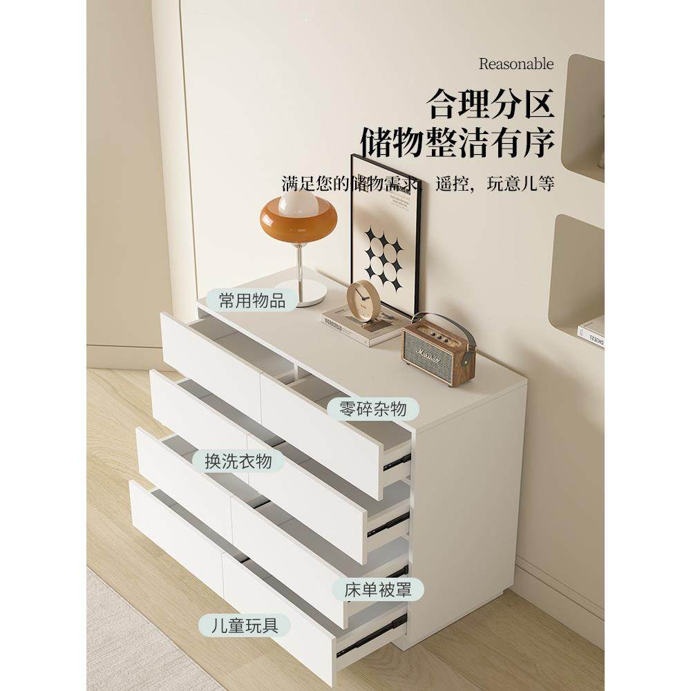 意大利极简实木抽屉柜客厅六抽屉柜侧柜卧室储物柜现代简单轻豪华,淘宝优惠券,粉丝福利购,淘宝优惠卷