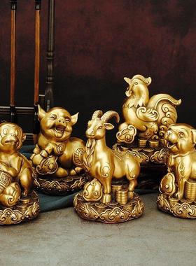 纯全铜十二生肖摆件全套大小号铜鼠铜牛虎兔龙蛇马羊猴鸡狗猪属相