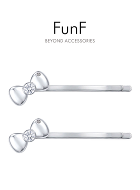 FunF/乐纷绮 杨c越同款晶钻蝴蝶结边夹迷你碎发夹侧边夹刘海夹