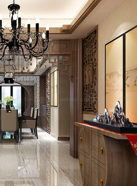 轻奢极简新中式水墨冰山软装饰品摆件装置艺术品客厅玄关背景摆设