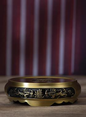 小铜底座饰品香炉铜缸文昌塔葫芦底座新中式古玩通用工艺品