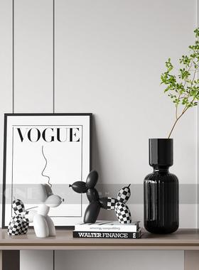 轻奢玻璃花瓶摆件客厅插花高级感组合套餐样板间桌面软装饰品摆设