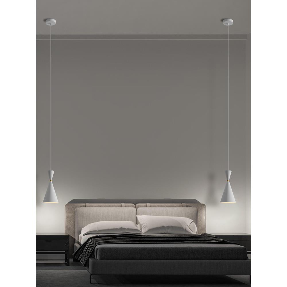 北欧主卧室床头柜小吊灯2023新款创意现代简约网红极简长线吊线灯 - 图2