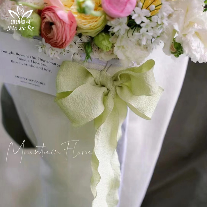 2.5cm褶皱波浪花边花束包装丝带彩带diy材料发饰蝴蝶结绸带礼物带,淘宝优惠券,粉丝福利购,淘宝优惠卷