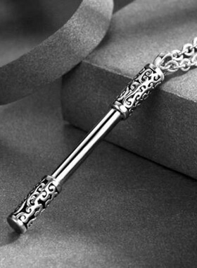 国潮中国风~黑神话悟空如意金箍棒吊坠朋克嘻哈ins街头潮男项链