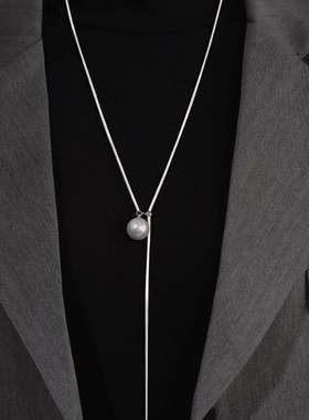 时尚洋派毛衣炼长版高级感高端搭配女珍珠2023新款V爆款轻奢气质