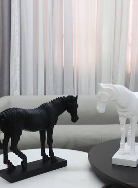 欧式轻奢抽象马动物艺术摆件客厅电视柜书柜玄关样板间家居装饰品