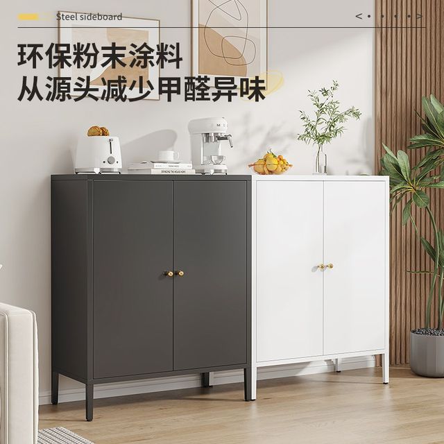 White household b tin dining side cabinet floor-to-ceiling wall integrated kitchen storage cabinet black balcony storage cabinet shoe cabinet