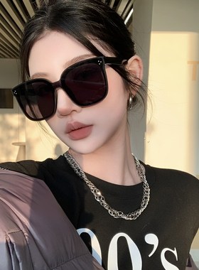 复古超大方形圆脸显瘦百搭黑色墨镜女潮韩版网红级质感太阳眼镜