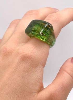 厚实的地球树脂戒 混合搭配复古戒指 提供带有个性化备注的礼品