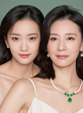 玉髓仿珍珠项链妈妈款纯银吊坠女款高档首饰母亲节礼物送妈妈长辈