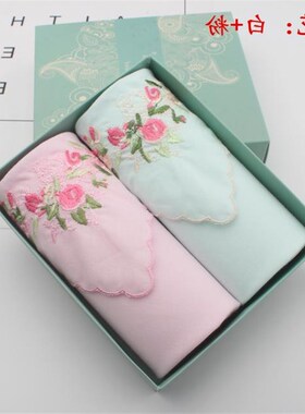 心晴手帕女士纯棉绣花手帕全棉刺绣手绢品质女帕简约小清新