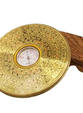 带盖罗盘正品纯铜随身携带指南针迷你小罗经仪专业高精度家居