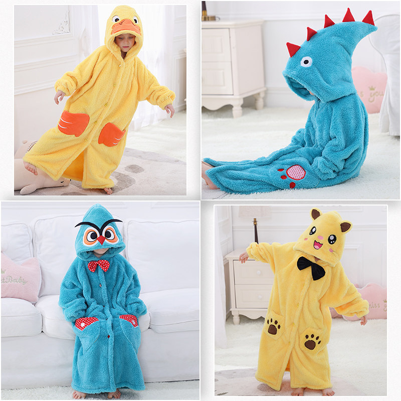 儿童睡袍男女童冬季加厚长款法兰绒睡衣宝宝浴衣珊瑚绒浴袍家居服,淘宝优惠券,粉丝福利购,淘宝优惠卷