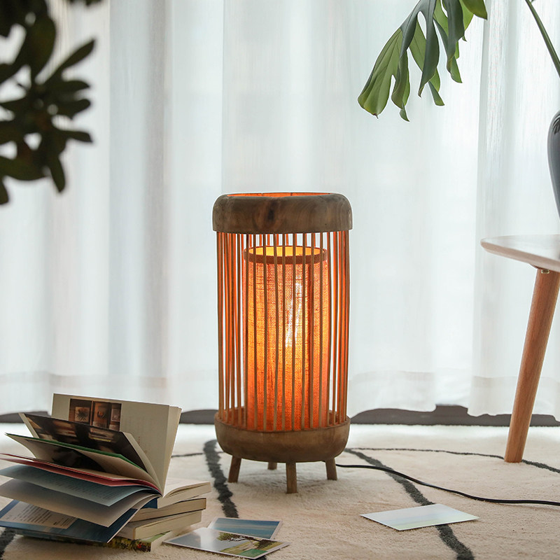 手作原木三脚落地灯客厅沙发旁摆件氛围灯复古侘寂风民宿卧室摆设,淘宝优惠券,粉丝福利购,淘宝优惠卷