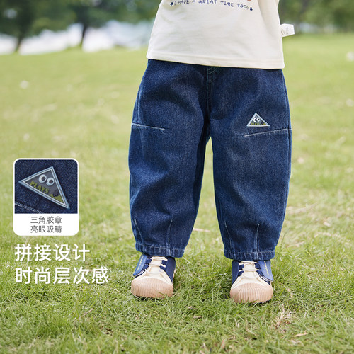 [7A抗菌]儿童牛仔裤宝宝户外时髦冬装女小童休闲长裤男童冬季裤子 - 图1